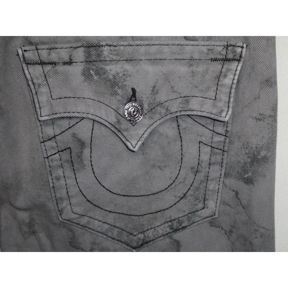 True Religion Men’s Slim Straight Jeans in Washed Gray